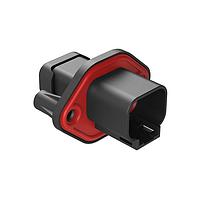 Amphenol SINE Systems ATP04-2P-PM07GEC 2-Way 2 Pin Rcpt Screw Pnl Mnt W/Gasket Cap Blk