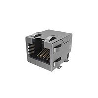 Amphenol Commercial Products RJE3B1881402N Modular Jack Modular Jack - 8P8C, RA, CAT6, SMT, Single Port, Shield With Top and Side EMI Tabs, With Housing Pegs, No LEDs