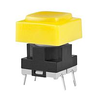 NKK Switches JB15HAP-4EE Tactile Switches OFF(ON) HI OPER EXTD ACT YLW BUTTON/FRAME
