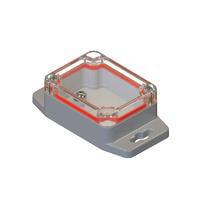 Serpac RBF32P04C08G NEMA/IP Rated Clear/Gray Flanged Base Plastic Box Enclosure for Wall/Surface Mount