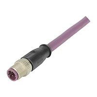 HARTING 21348889486030 Harting M12 B-code Double Ended Overmolded Cable Assembly, 2pin, straight male to straight female, PVC violet, 3.0m