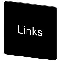SIEMENS 3SU19000AE160AJ0 Labeling Plate, Links INSCR. LABEL, BLACK 27 X 27MM, LINKS