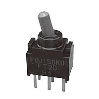 Nidec Components CFT2-1DC4-AW Ultra-Miniature Toggle Switch SPDT, ON-ON, 3.8mm toggle, right angle PC terminals, 0.4VA @ 25V DC