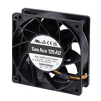 Sanyo Denki 9ADA1201H1H001 Axial AC, DC Axial Fan, 120x120x38mm, 100-240VAC, 119CFM, 3x Wire, Low Speed Sensor