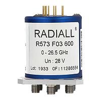 Radiall R573F03640 Coaxial Switches SP6T Ramses SMA 26.5GHz Normally open 28Vdc Positive common Diodes Pins Terminals