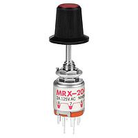 NKK Switches MRX204-CC Rotary Switches DP W/ 2-4 POS LARGE KNOB RED