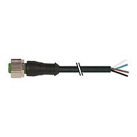 Murrelektronik 7000-12221-6340500 Sensor Cables / Actuator Cables M12 female 0 with cable, PUR 4x0.34 bk UL/CSA+drag chain 5m