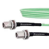 Fairview FMCA1247 Low Loss N Female Bulkhead to N Female Bulkhead Cable LL142 Coax and RoHS with LF Solder