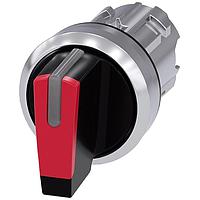SIEMENS 3SU10522BL200AA0 Short Handle SEL SW, 3POS, MTND, SHORT HANDLE, RED