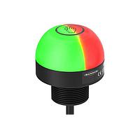 Banner Engineering K50RPPBGRCQ Beacons K50 C-Series EZ-LIGHT: 2-Color Push Button Sensor; Voltage: 12-30 V dc; Housing: Polycarbonate; IP67; Input: PNP (NC); Colors: Green Red; 5-pin M12 Integral QD