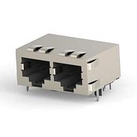 AMP Connectors - TE Connectivity 5406562-2 Modular Connectors / Ethernet Connectors 2PORT 8P R/A SHIELD