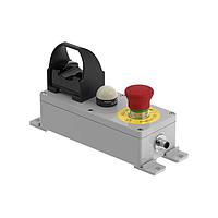 Banner Engineering SSA-EBM-12EAAQ12OTBBK30D Emergency Stop Switches SSA-EBM Rectangular Plastic Enclosure E-Stop Button; Non-illuminated base; 40 mm Actuator; OTB w Black FC; K30LXRXP w RED indication; +24 V dc; 2NC/1NO(PNP) E-Stop, 1NC/1NO OTB; 12-pin M12 QD