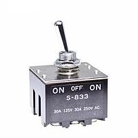 NKK Switches S833 High capacity standard size toggles 3PDT ON-OFF-ON SCREW LUG