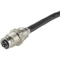 HARTING 21330800850015 Sensor Cables / Actuator Cables M12 X-code Single Ended Cable Assembly, 8pin, female Panel Feed Through, (4x2xAWG26/7) Cat7a, PUR yellow, 1.5m