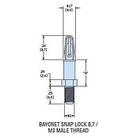 Heyco 10718 Threaded Support, Male HSCBS3-04 NATURAL NYL PCB Support
