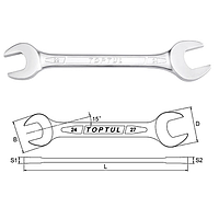 TOPTUL AAEJ4650 Double Open End Wrench (46x50mm)