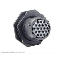 Eaton Souriau-Sunbank UTSX714D19SY Receptacles Jam nut receptacle, without backshell, with 19 female PCB contacts, IP68/69K in unmated conditions, keying Y