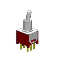 Dailywell 2MD1T2B4M2RES Toggle Switches Toggle Switch DPDT ON-ON, Gold Leads