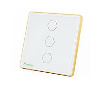 HUNONIC HNLUX03VT BLE Luxury Touch Switch 3 Square Button (White)