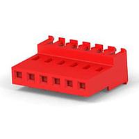 AMP Connectors - TE Connectivity 3-640606-6 Receptacle Assembly FEED THRU WO TAB 6P Red 22 AWG