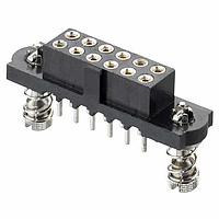 Harwin M80-4T11442FD Power to the Board 7+7 Pos. Female DIL Vertical Throughboard Conn. 101Lok