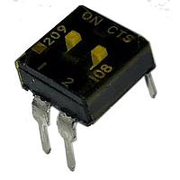 CTS Electronic Components 209-2MST DIP Switches 2 switch sections SPST
