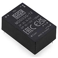 MEAN WELL MDD06F-12 Isolated 9-36Vin +/-12V +/-25-250mA 6W DIP Med