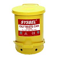 Sysbel WA8109500Y SYSBEL OSHA Standard 14 Gal Yellow Oily Waste Cans [14 Gal/52.9 L]