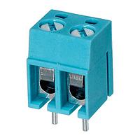 Same Sky (formerly CUI Devices) TB001-500-02BE Fixed Terminal Blocks Terminal block, screw type, 5.00, horizontal, 2 poles, CUI Blue, slotted screw, PCB mount