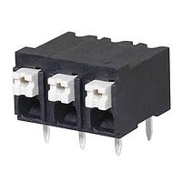 Same Sky (formerly CUI Devices) TBLH10-500-03BK Fixed Terminal Blocks Terminal block, screwless, High Temp, 5.00, Horizontal, 3, Black w Gray Button