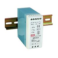 Advantech BB-MDR-40-24 Switching Supplies 40.8W, 24VDC, 1.7A, AC-DC Single Output DIN Power Supply, Slim Plastic Case