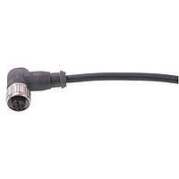 HARTING 2134B000491015 Sensor Cables / Actuator Cables M12 A-code Single Ended Overmolded Cable Assembly, 4pin, angled female, Black, w/ LED, 1.5m