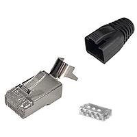 MH Connectors MHRJC6AR3721 Connectors 8P8C Cat6a shielded mod plug, 1.1mm wire, 8.0mm boot, 50u" Plating