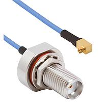 Amphenol SV Microwave FRSMPS-047-FBSMA-060 RF Cable Assemblies SMPS R/A F SMA BKHD F 6"Cable