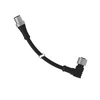 Banner Engineering MQDEC-401SR-PUR Sensor Cables / Actuator Cables Cordset: Double Ended M12; 4-pin Straight Male; 4-pin Right-Angle Female; 0.3 m 4x22 Black PUR Jacket; Nickel-Plated Brass Coupling Nuts