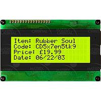 Matrix Orbital LCD2041-VPT-E LCD Character Displays 20x4 Blk Txt, Y/G BG Wide Volt, Ext Temp