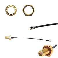 Siretta ASMGAL010XC113S11 RF Cable Assemblies IP67 IPEX MHF4 Locking IP67 SMA FEMALE BULKHEAD REAR MOUNT 100MM 1.13 CABLE
