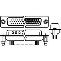 Amphenol Commercial Products L717HDE15POL2 High Density D-Sub Connectors 15P Sz E Hi Density Pin Straight PCB