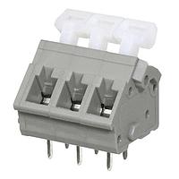 Same Sky (formerly CUI Devices) TBL005A-500-03GY-2WT Fixed Terminal Blocks Terminal block, screwless, 5.00, 45, 3, Gray w White Button