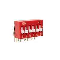 E-Switch KAS2106E DIP Switches SLIDE DIP SWITCH 6 pos Ext Act.