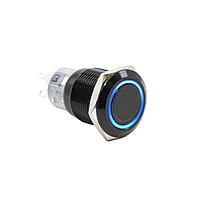 E-Switch PV4F23011-344-M26 Anti-Vandal Anti-vandal, SPDT, On-On, Panel Mount, Front, Black, LED, Blue, IP65