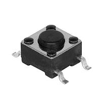 Same Sky (formerly CUI Devices) TS04-66-43-BK-260-SMT Tactile Switch 6 x 6 mm, 4.3 mm Act Height, 260 gf, Black, Surface Mount, SPST,