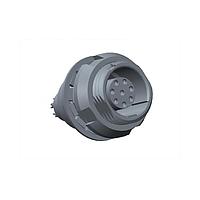 Amphenol LTW FLBC-08EEFS-JCP-001 Connectors FLOS, B Series C Size, Metal, 5A, 08 pins, Female Connector, Female Contact, Circular, Push Pull, Solder, Receptacle, Front Fastened, Panel Thickness 6, IP50