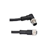 Amphenol LTW M12A03FL-12AMR-SD003 Sensor Cables / Actuator Cables M12 Circular Metric Connector, A Code, Metal, 4A, 03 pins, Female Connector, Female Contact, Straight-to-Right Angle, Screw Thread, Overmolded Double Ended, Length 3000mm, IP68 / IP69K