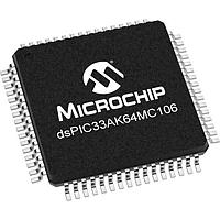 Microchip Technology dsPIC33AK64MC106T-E/PT Single-Core Digital Signal Controllers dsPIC33A, FPU, 200MHz, 64K Flash, 16K RAM, MC-PWM, 12-bit ADCs, Op Amps, Comp.