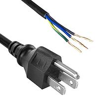 Qualtek Electronics 311328-01 No Receptacle Power Cord 18AWG 10A 1M NORTH AMER BLACK