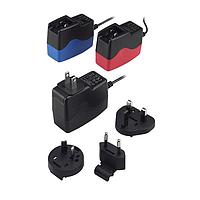 Cincon TRE25RD150-01G13-Level-VI Interchangeable Plugs Switching Adapter, Level VI, Wallmount, 25 Watt, 90-264VAC Input, 15VDC Output, 1.67A, 5.5x2.1x12mm Right Angle, DC Cable 1800mm with Ferrite Core, UL1571 with OVP