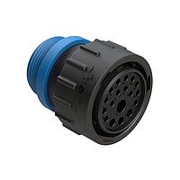 Amphenol SINE Systems AHDP06-24-18SR-STA Connectors 18 Position Plug, Socket, Shell Size 24, Reduced Diameter Seal (Blue), Small Thread Adapter
