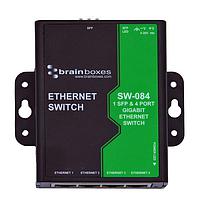 Brainboxes SW-084 Ethernet Switches 1 SFP & 4 PORT GIGABIT ETHERNET SWITCH