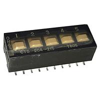 CTS Electronic Components 204-215ST DIP Switches 5 switch sections DPDT